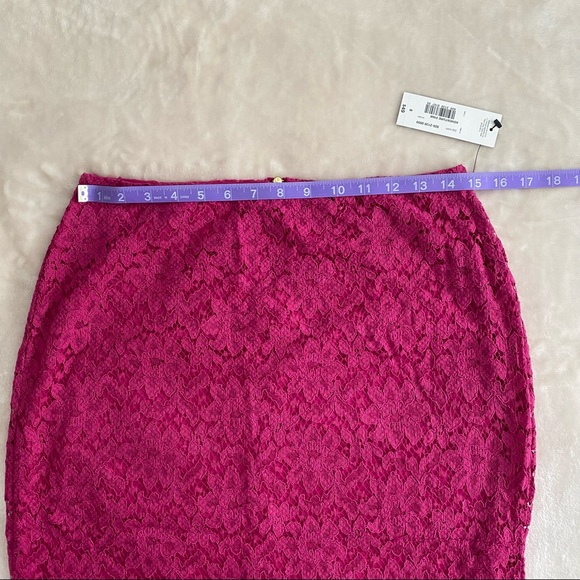 Lace Bright Pink Pencil Skirt - Picture 13 of 14